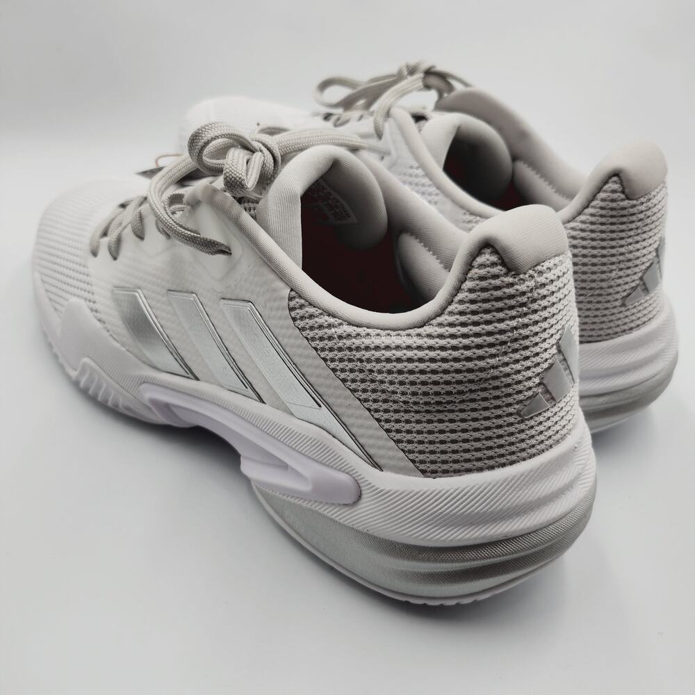 Womens Size 10 Adidas Tennis Shoes Barricade 13 Athletic Cloud White Gray IF0407 - Picture 3 of 5